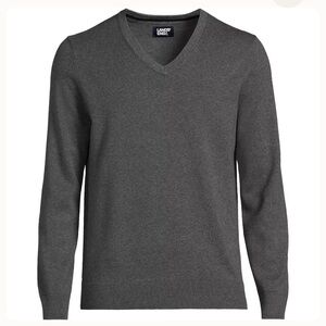 Lands' End Men's Charcoal V-Neck Sweater